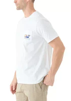 Men's Palm Tree Silhouette Scenic Whale Short Sleeve Graphic T-Shirt