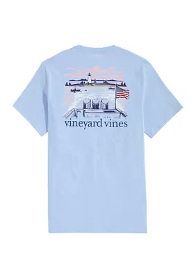 Lighthouse Wakes Short-Sleeve Pocket Graphic T-Shirt