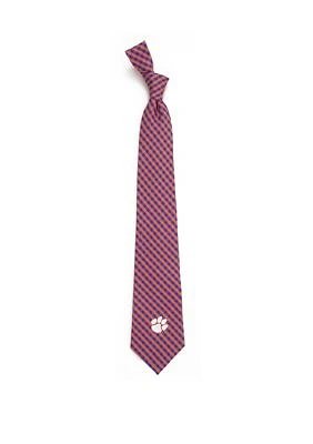 NCAA Clemson Tigers Gingham Tie