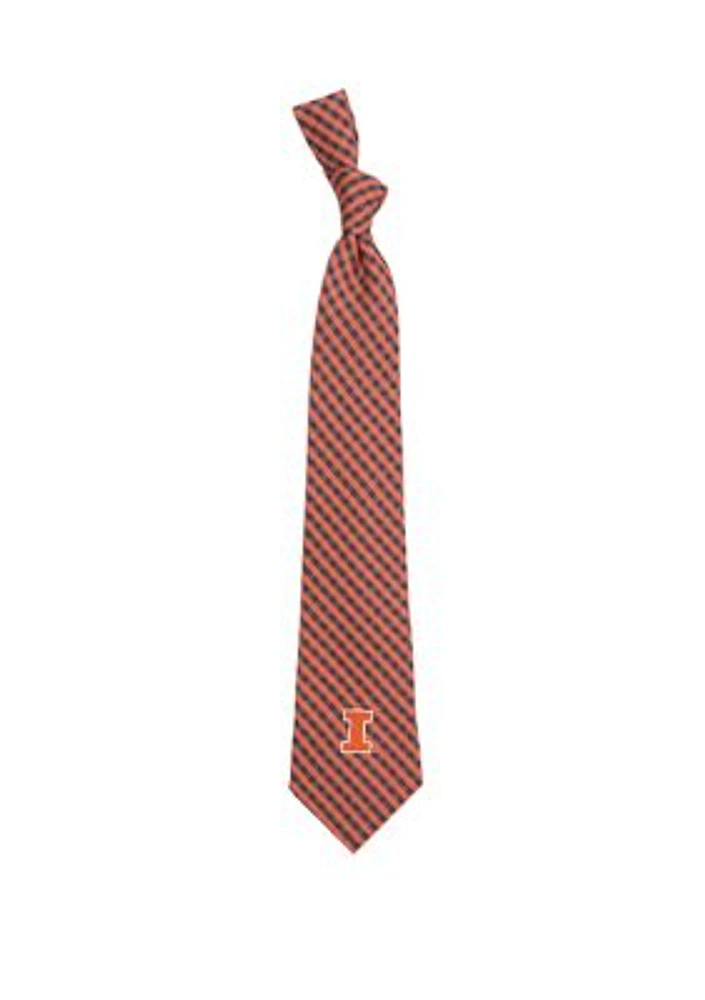 NCAA Illinois Fighting Illini Gingham Tie