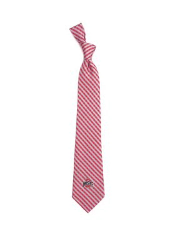NCAA Ohio State Buckeyes Gingham Tie