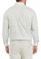 Men's Big Print Stretch Collar Shirt