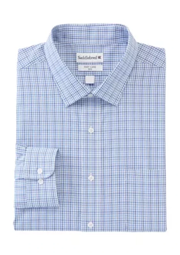 Men's Big Plaid Stretch Collar Shirt