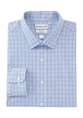 Men's Big Plaid Stretch Collar Shirt