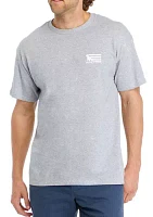 Short Sleeve Americana Dog Flag Graphic T-Shirt