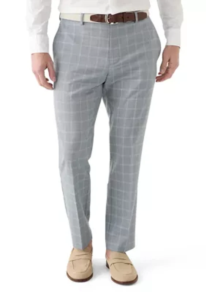 Men's Slim Double Bar Plaid Pants