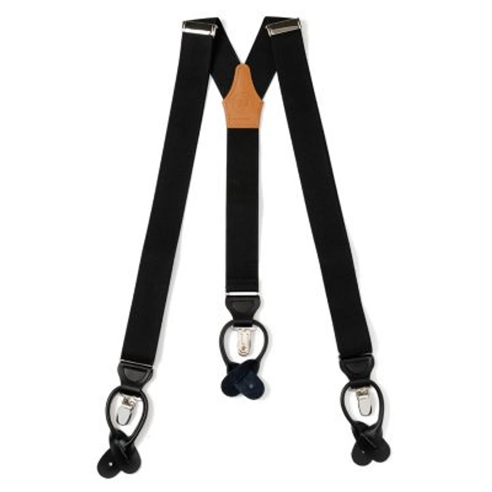 Black Clip/Button Suspenders