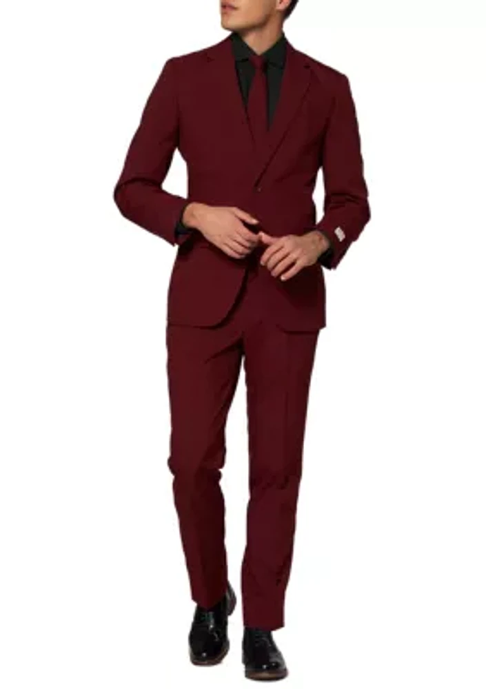 Blazing Burgundy 2 Piece Suit + Tie