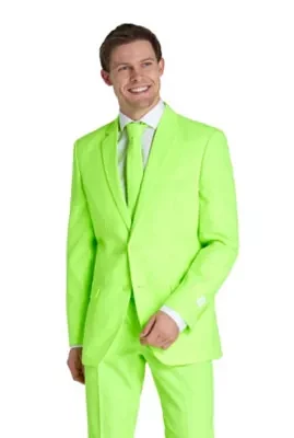 Neon Lucky Lime  2 Piece Suit + Tie