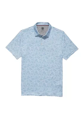 Leaf Print Polo Shirt
