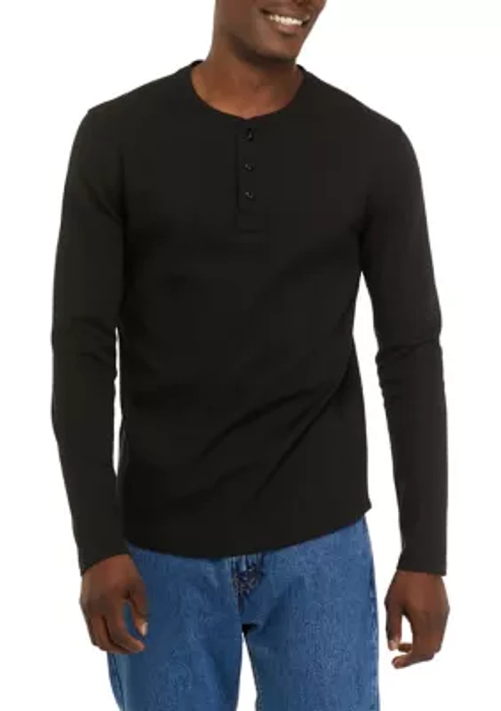 Long Sleeve Thermal Henley Shirt