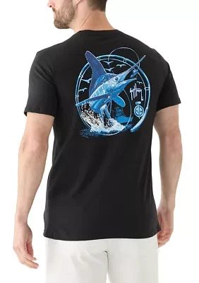 Men's White Night Short Sleeve Pocket Graphic T-Shirt