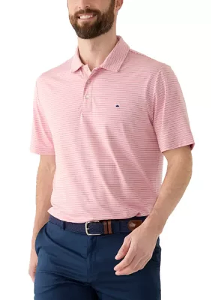 Stripe Performance Short Sleeve Polo Shirt