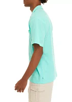 Short Sleeve Button Down Camp Shirt