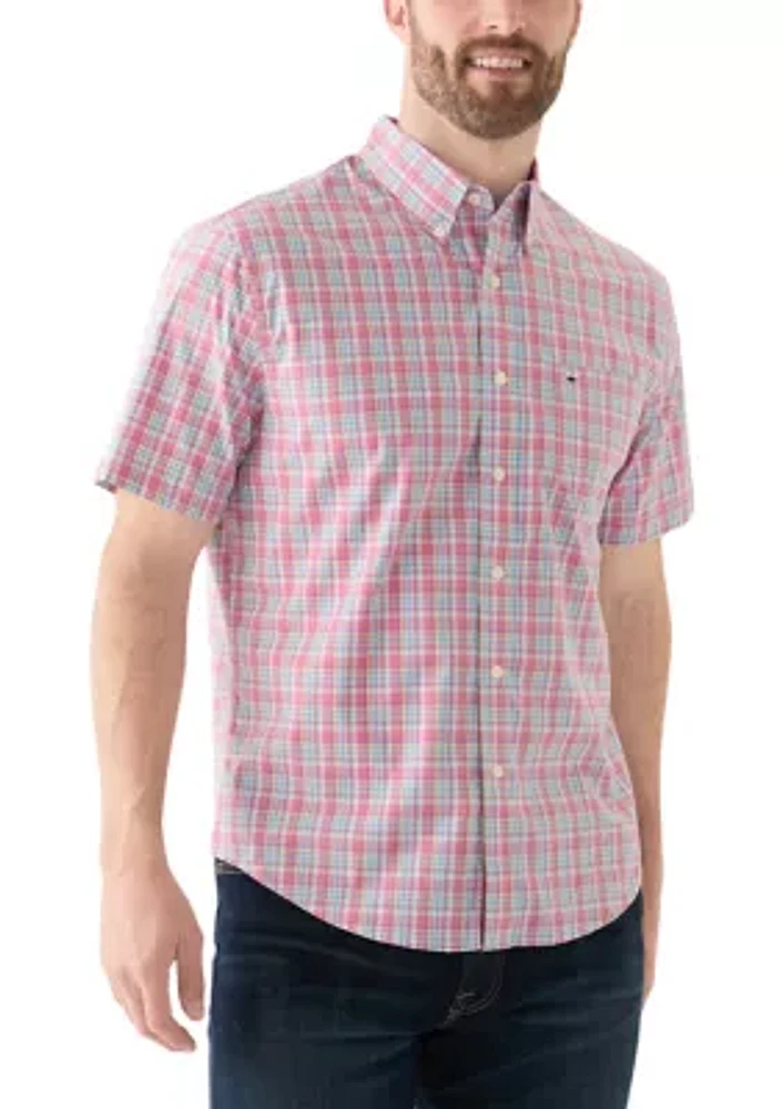 Short Sleeve Gingham Poplin Shirt