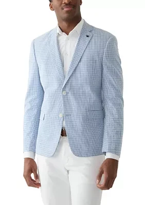 Chambray Seersucker Check Suit Separate Jacket