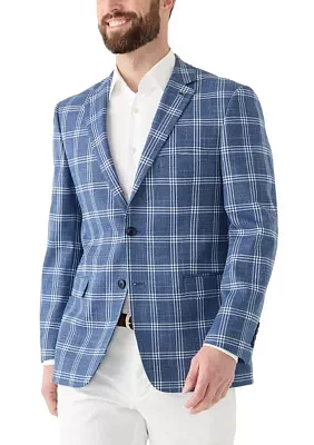 Blue Plaid Suit Jacket