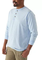 Big & Tall Long Sleeve Jaspe Henley Shirt