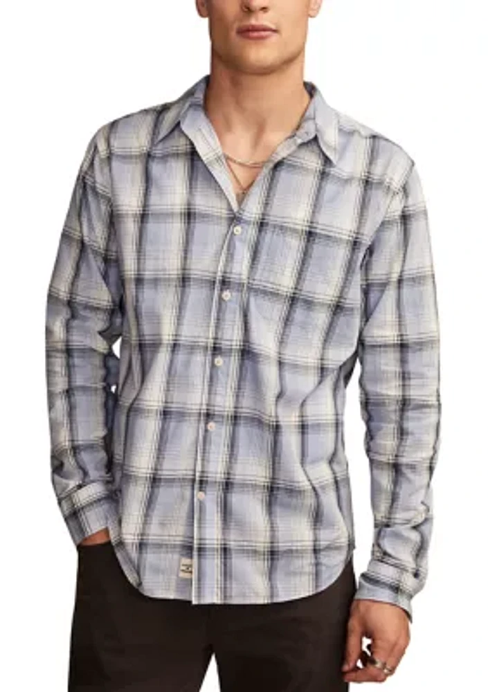 Plaid One Pocket Poplin Long Sleeve Shirt