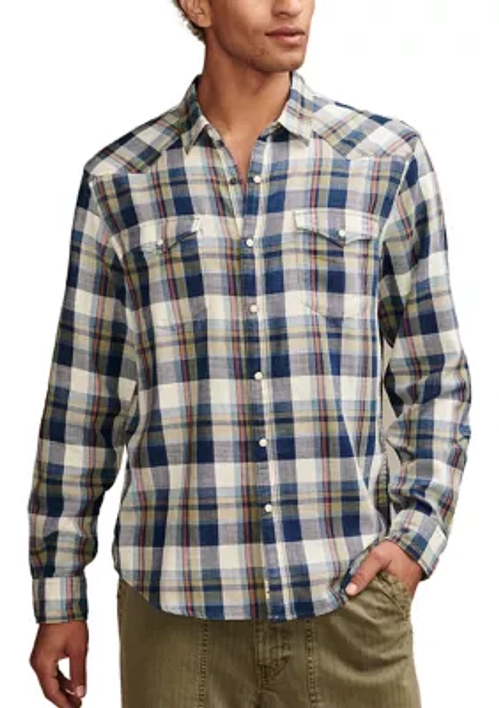 Plaid Indigo Western Shirt