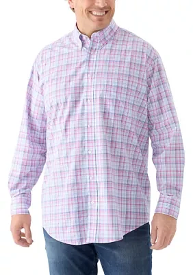 Big & Tall Allover Stretch Regular Fit Button Down Shirt