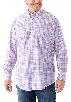 Big & Tall Allover Stretch Regular Fit Button Down Shirt