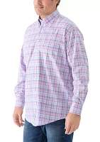 Big & Tall Allover Stretch Regular Fit Button Down Shirt
