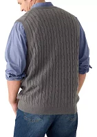 Big & Tall Premium Essentials Cable V-Neck Vest