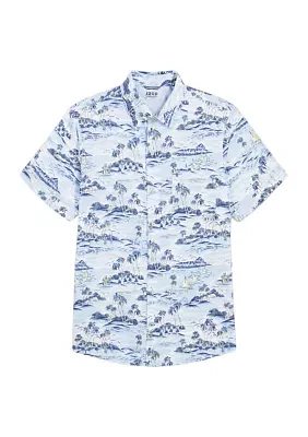 Big & Tall Dockside Chambray Short Sleeve Button Down Shirt