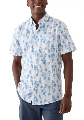 Palm Tree Short Sleeve Woven Shirt