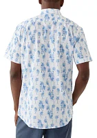 Palm Tree Short Sleeve Woven Shirt