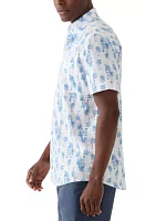 Palm Tree Short Sleeve Woven Shirt