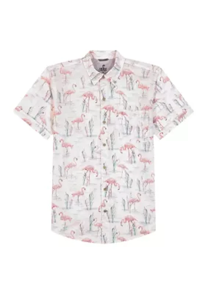 Dockside Chambray Print Button Up Shirt