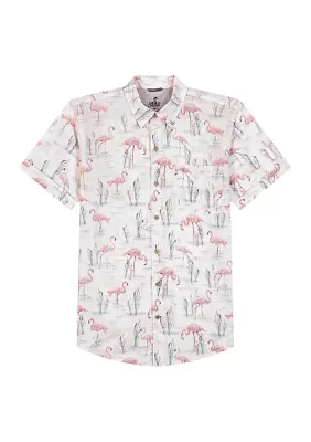 Dockside Chambray Print Button Up Shirt