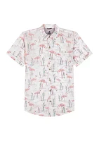 Dockside Chambray Print Button Up Shirt