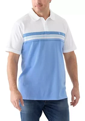 Big & Tall Short Sleeve Advantage Performance Chest Stripe Polo Shirt