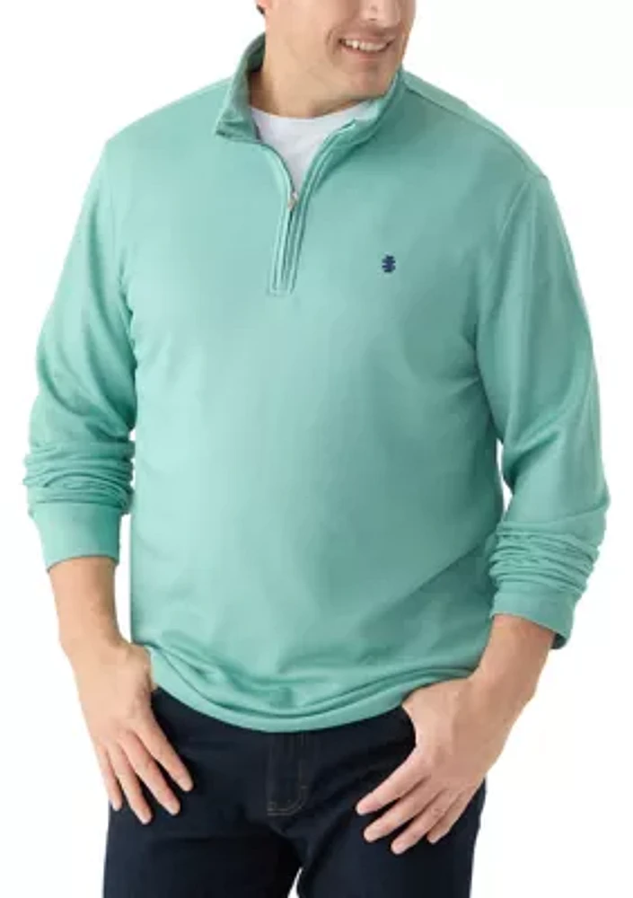 Big & Tall Long Sleeve Performance Comfort 1/4 Zip Pullover