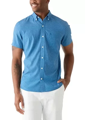 Short Sleeve Printed Button Up Shirt