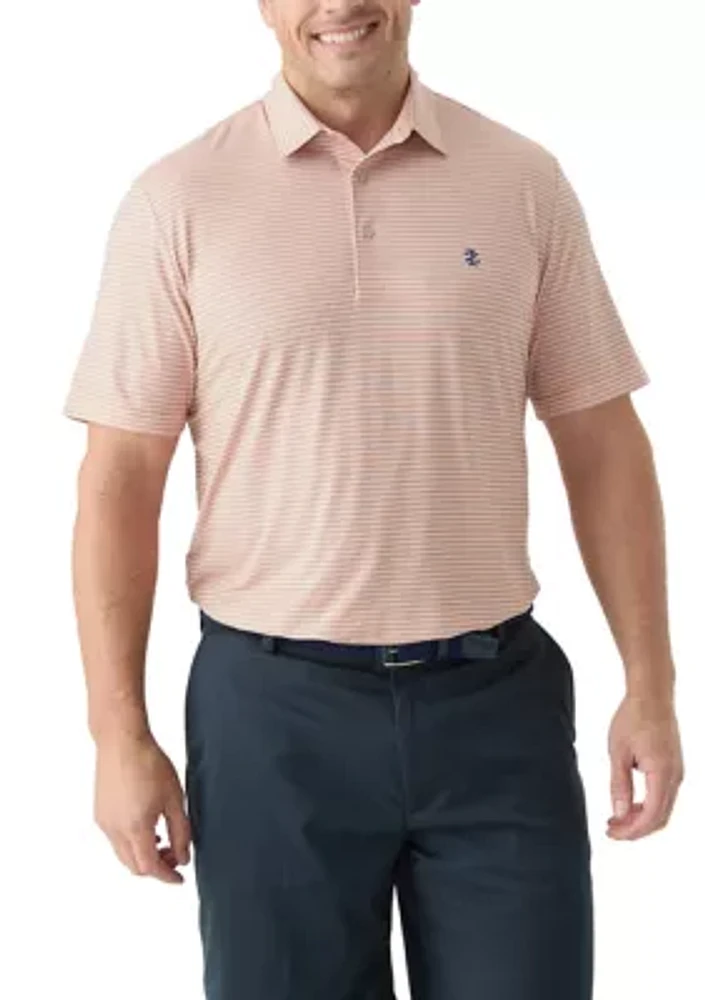 Big & Tall Swinglfex Elite Clubhouse Mini Stripe Golf Polo Shirt