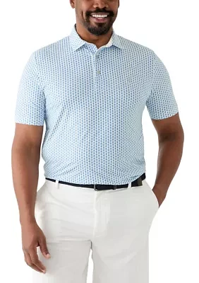 Big & Tall Short Sleeve Hula Colada Print Polo Shirt