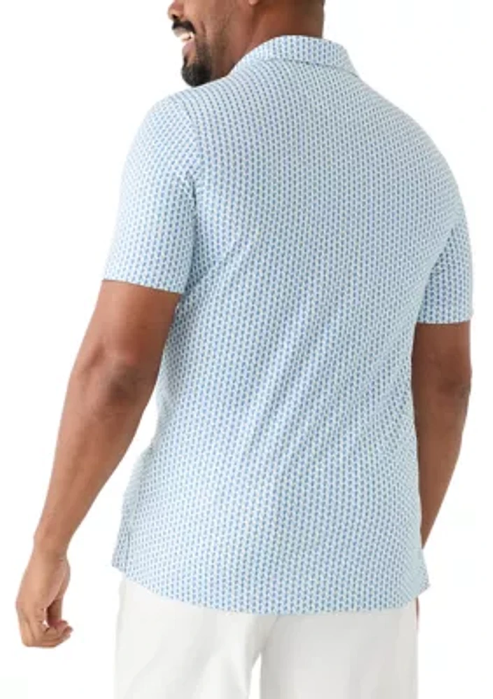 Big & Tall Short Sleeve Hula Colada Print Polo Shirt