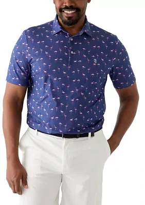Big & Tall Flamingo Printed Polo Shirt