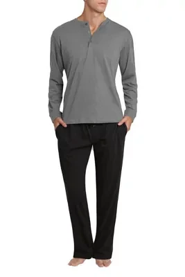 Knit Pajama Set Grey with Black
