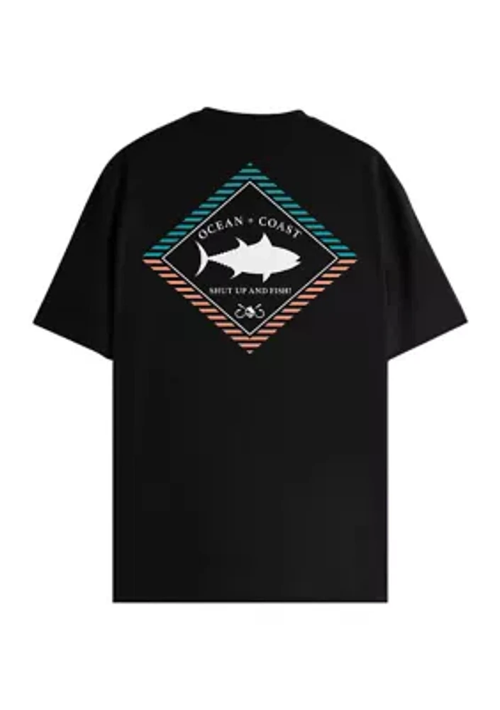 Short Sleeve Shut Up and Fish Graphic T-Shirt