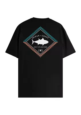 Short Sleeve Shut Up and Fish Graphic T-Shirt