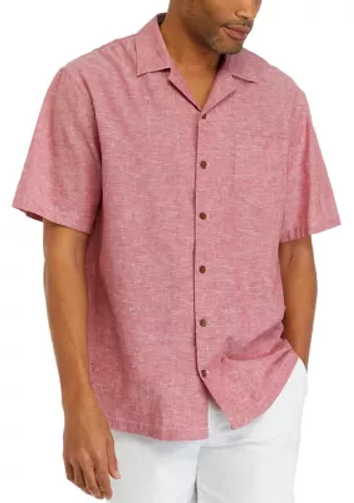 Woven Linen Cotton Button Down Shirt