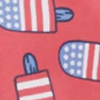 7" Red Popsicle Print Swim Shorts