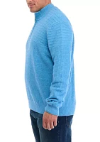 Big & Tall Long Sleeve Textured 1/4 Zip Sweater