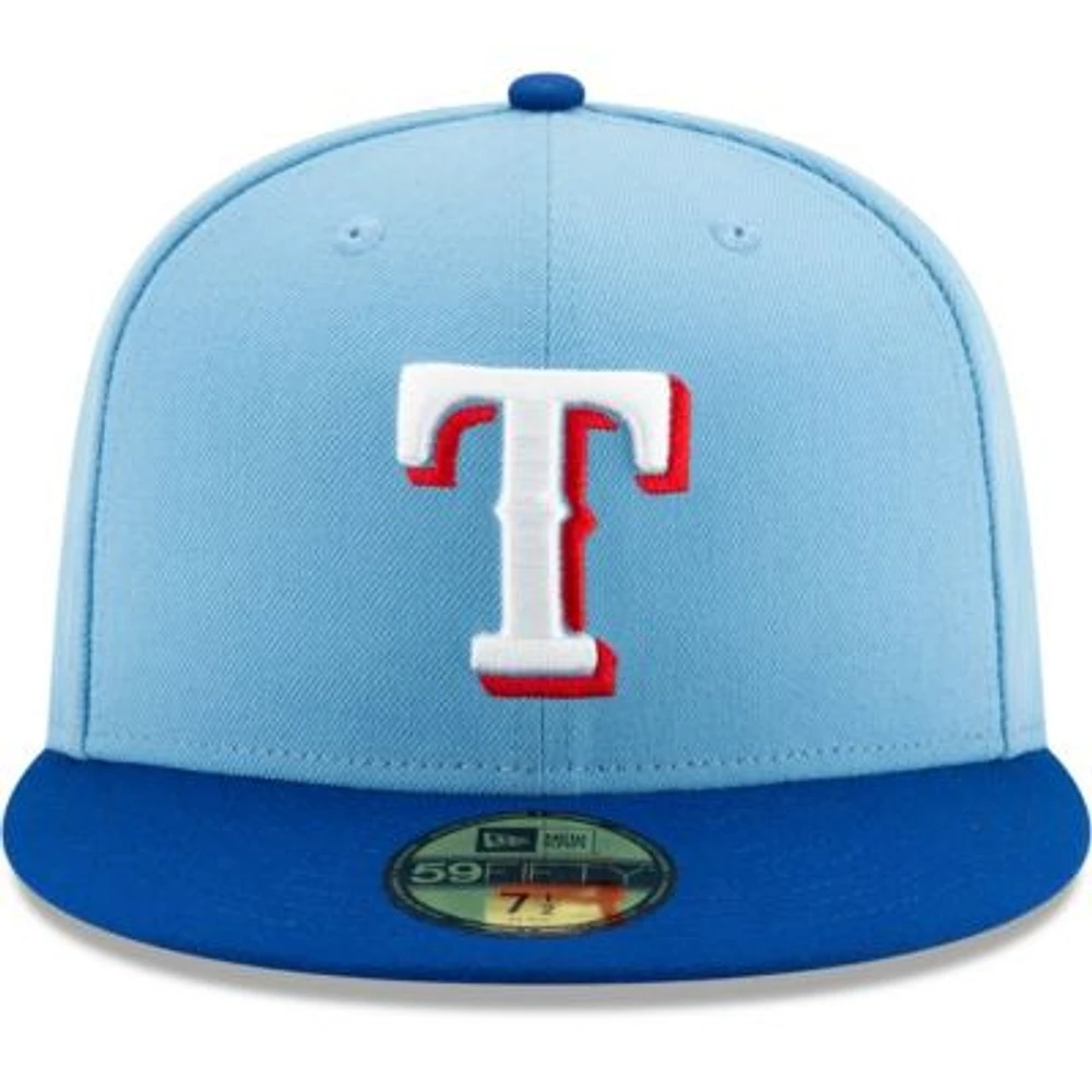 MLB Texas Rangers Light Blue/Royal On-Field Authentic Collection 59FIFTY Fitted Hat