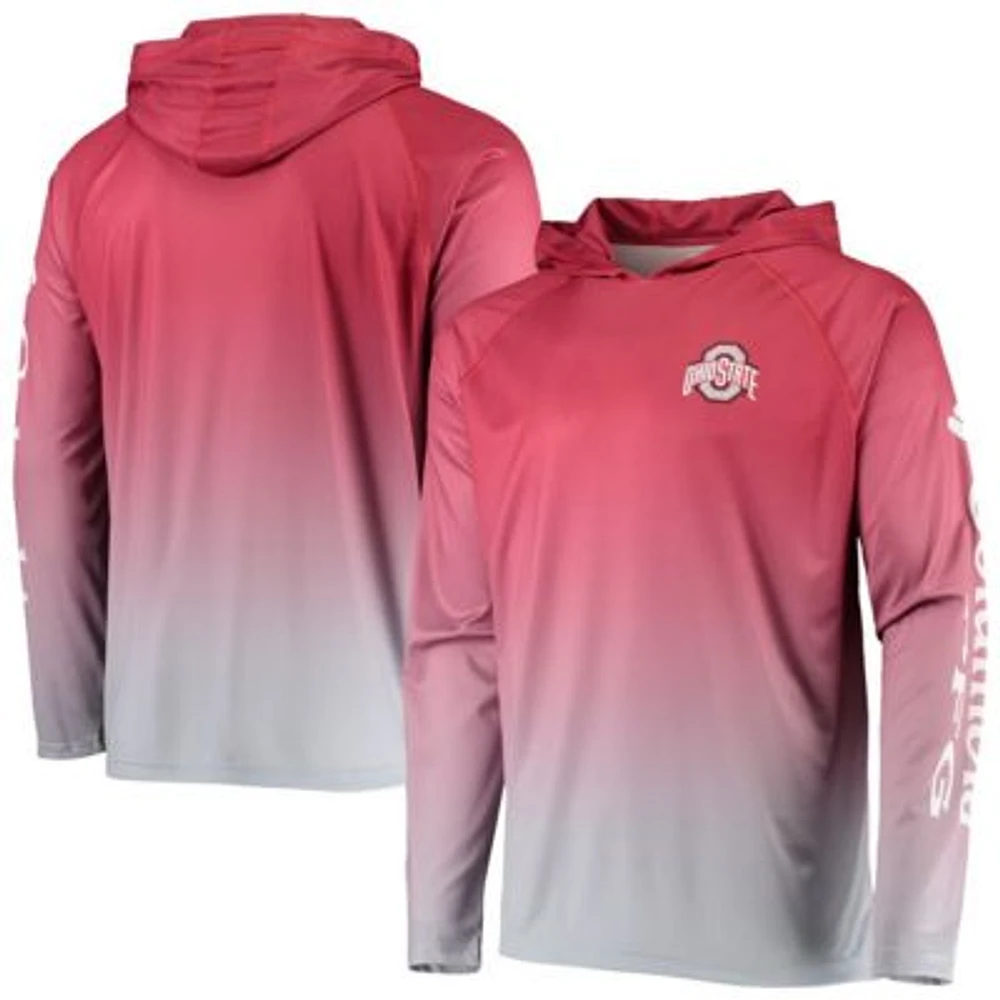 NCAA PFG Ohio State Buckeyes Terminal Tackle Omni-Shade UPF 50 Long Sleeve Hooded Top